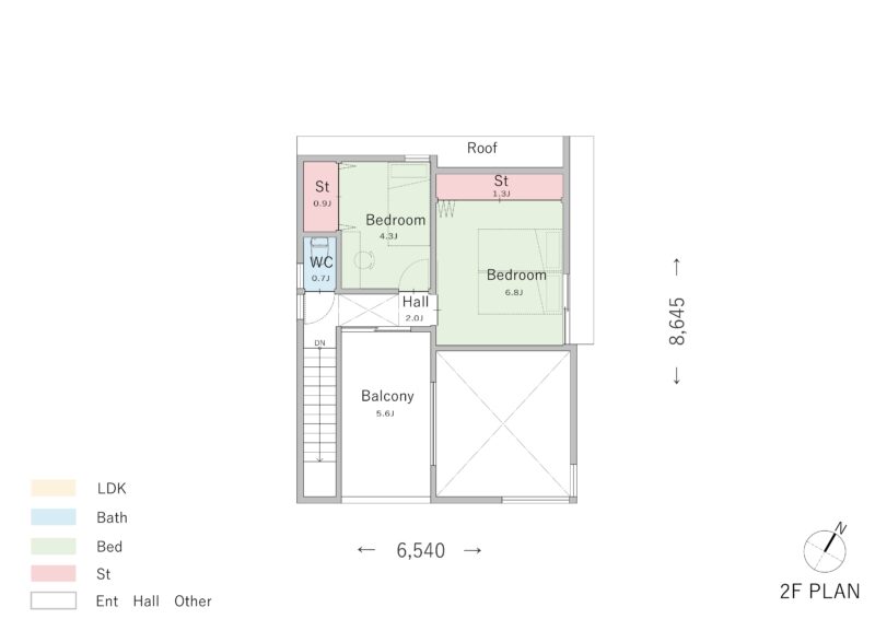 【2LDK】吹き抜けのあるLDKが家族をつなぐ、開放感のある2階建て2