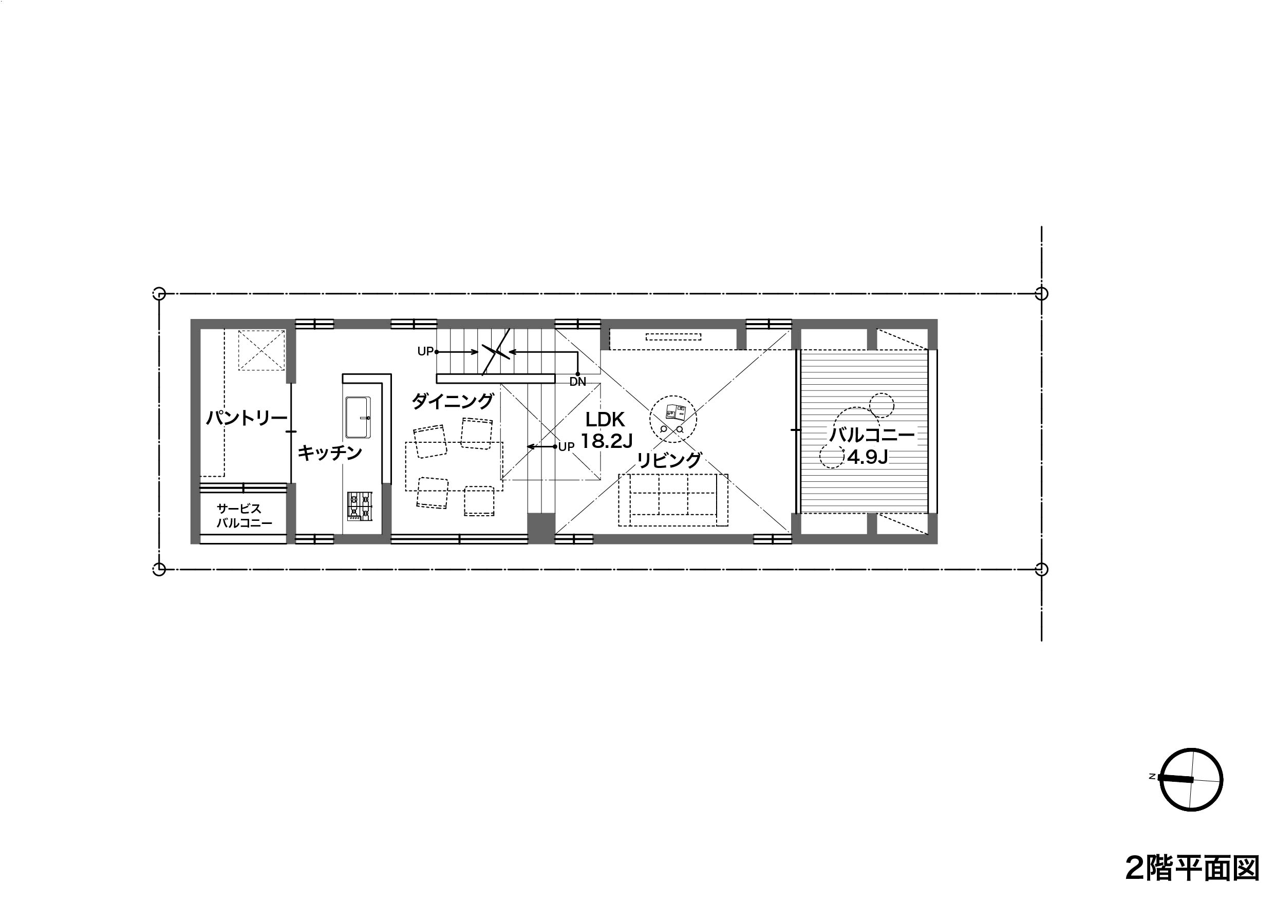 【20坪】生活動線がコンパクトにまとまっている3階建てガレージハウス2