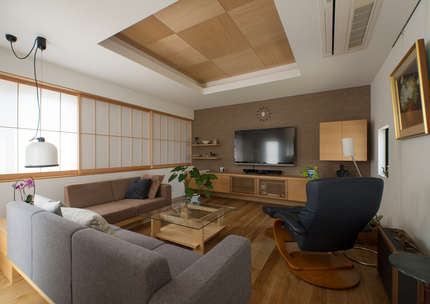 注文住宅・デザイン住宅建築実例_LDK 注文住宅・デザイン住宅建築実例_『CASE477 とじる・ひらく』_LDK