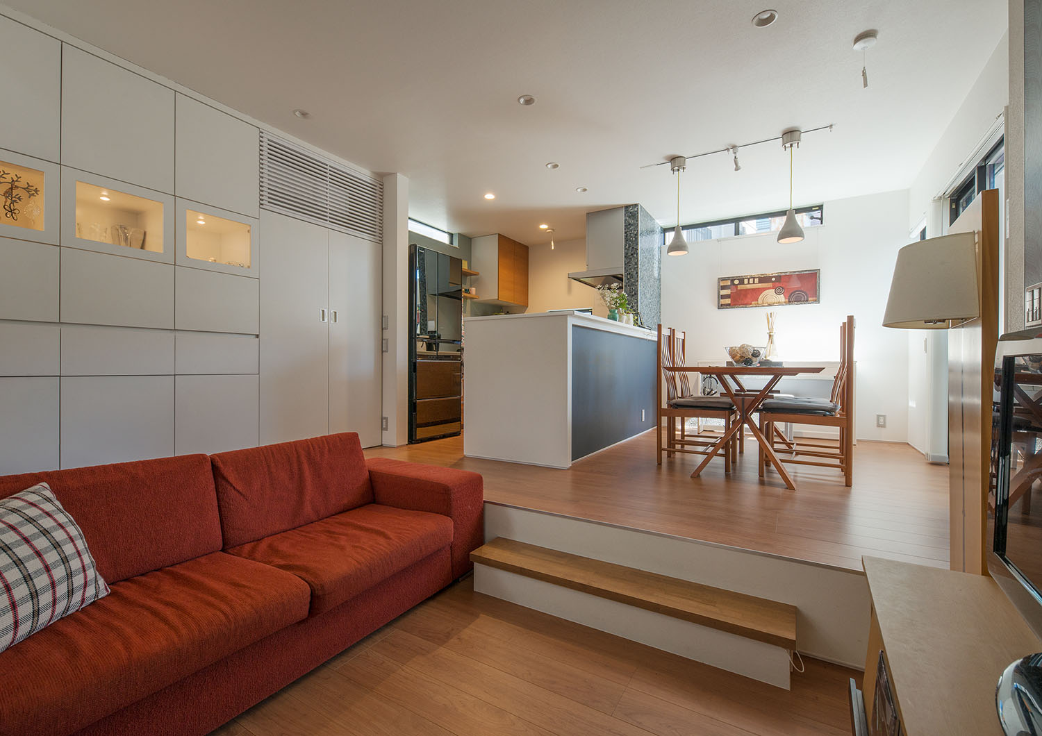 ダウンリビングがあるおしゃれなLDK・デザイン住宅 注文住宅・デザイン住宅建築実例_『CASE536 Preppy』_LDK