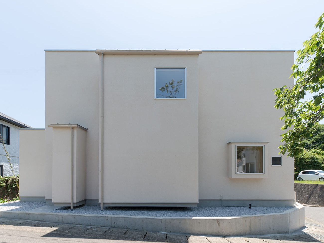 デザイン住宅建築実例_外観・注文住宅『CASE550 three box house』の建築実例・施⼯例の写真・建物外観全体 注文住宅・デザイン住宅建築実例_『CASE550 three box house』_外観