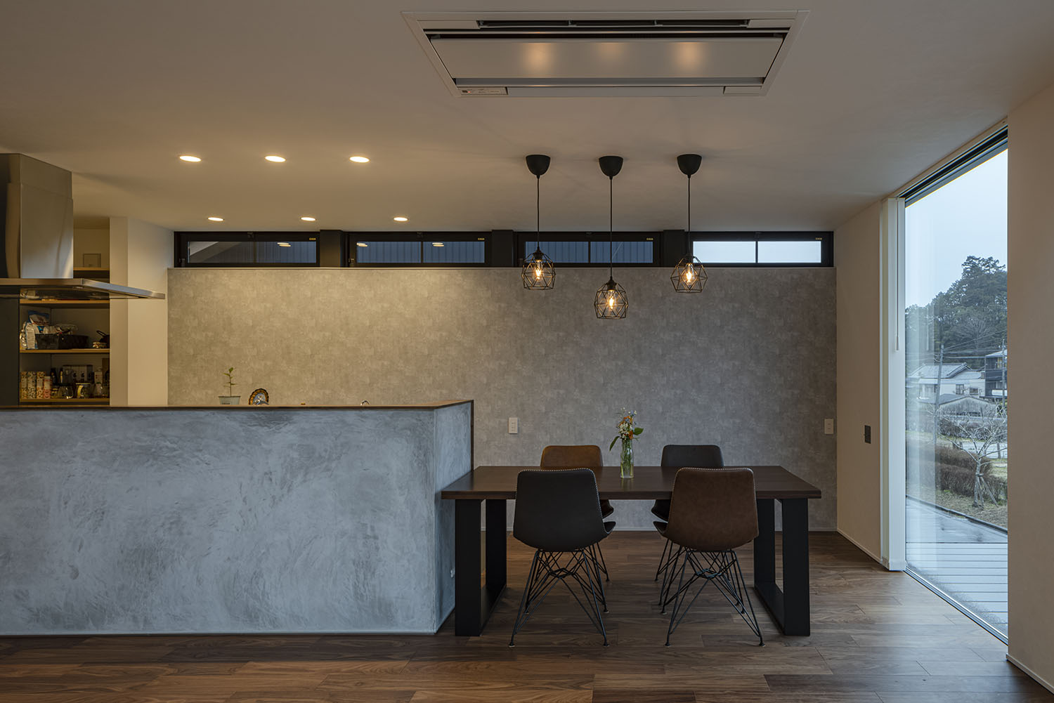 注文住宅・キッチン・田舎暮らし・モルタルキッチン・一体型キッチン 注文住宅・デザイン住宅建築実例_『CASE712 澄』_キッチン