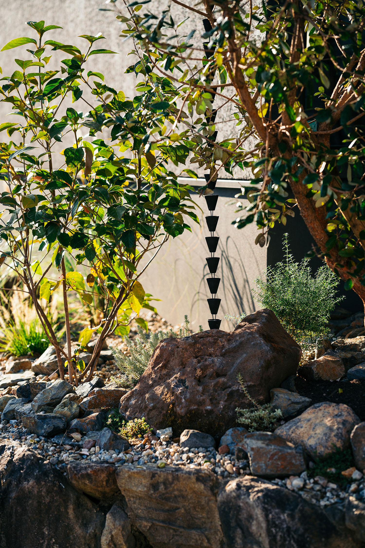 注文住宅・外観・鎖樋・和風・庭・植栽 注文住宅・デザイン住宅建築実例_『CASE721 落ち着きのある家』_外観