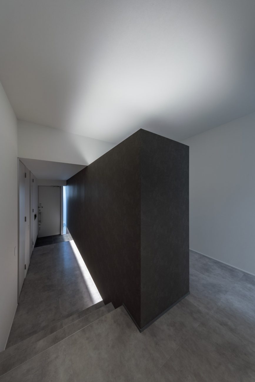 注文住宅・玄関・玄関ホール・タイルの玄関・フットライト 注文住宅・デザイン住宅建築実例_『CASE739 like living in the sky』_玄関