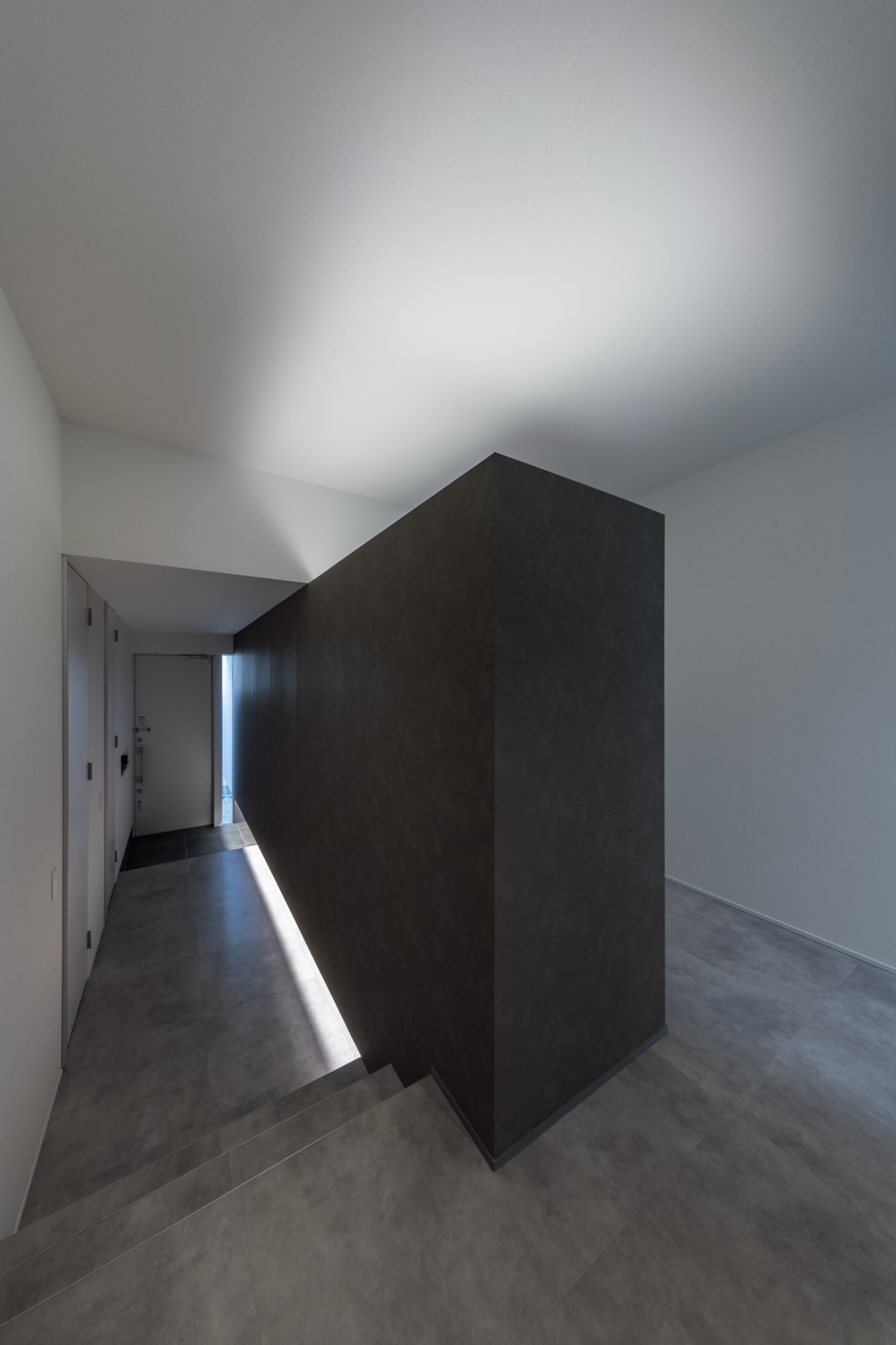 注文住宅・玄関・玄関ホール・タイルの玄関・フットライト 注文住宅・デザイン住宅建築実例_『CASE739 like living in the sky』_玄関