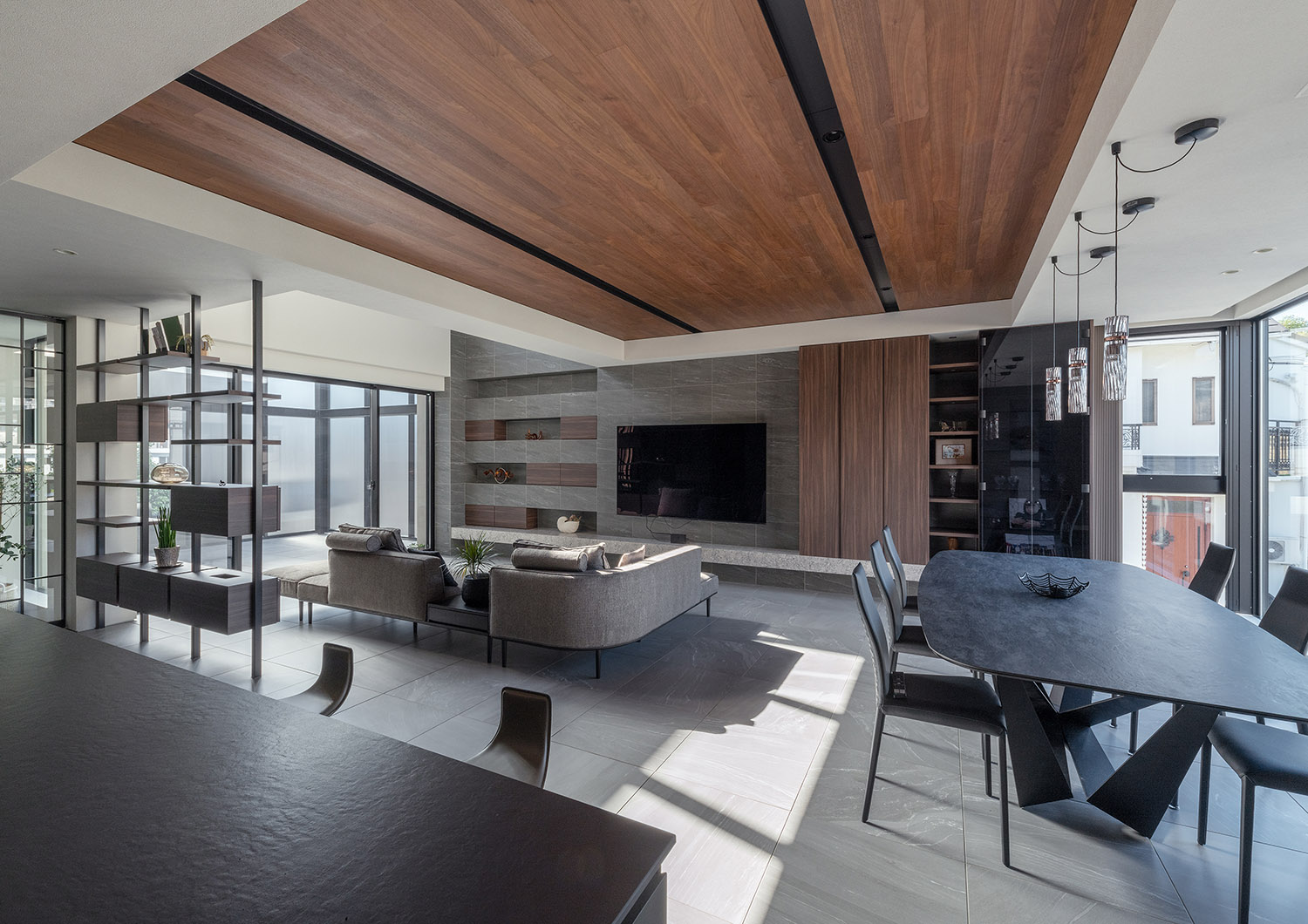 デザイン住宅建築実例_LDK・注文住宅『CASE781 天地を紡ぐ家』の建築実例・施⼯例の写真