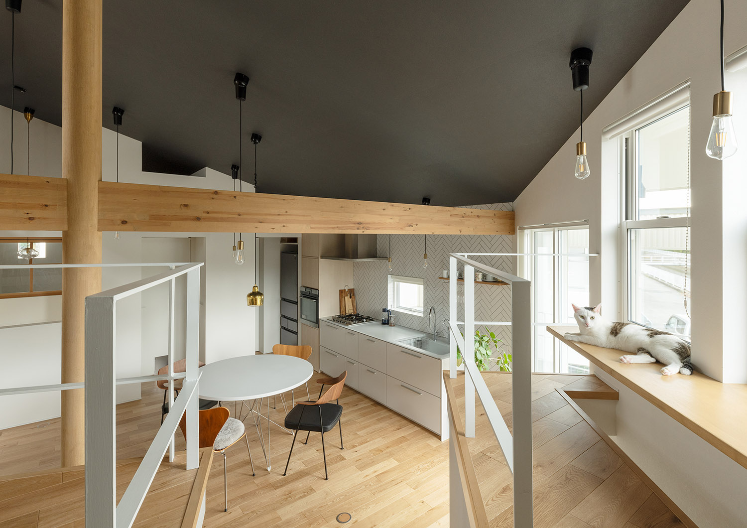 デザイン住宅建築実例_外観・注文住宅『CASE782 ねこと暮らす家』の建築実例・施⼯例の写真・建物_LDK