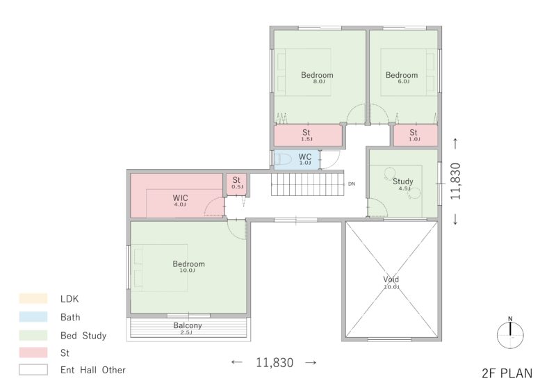 【28坪】広いテラスや中庭のある二階建て2