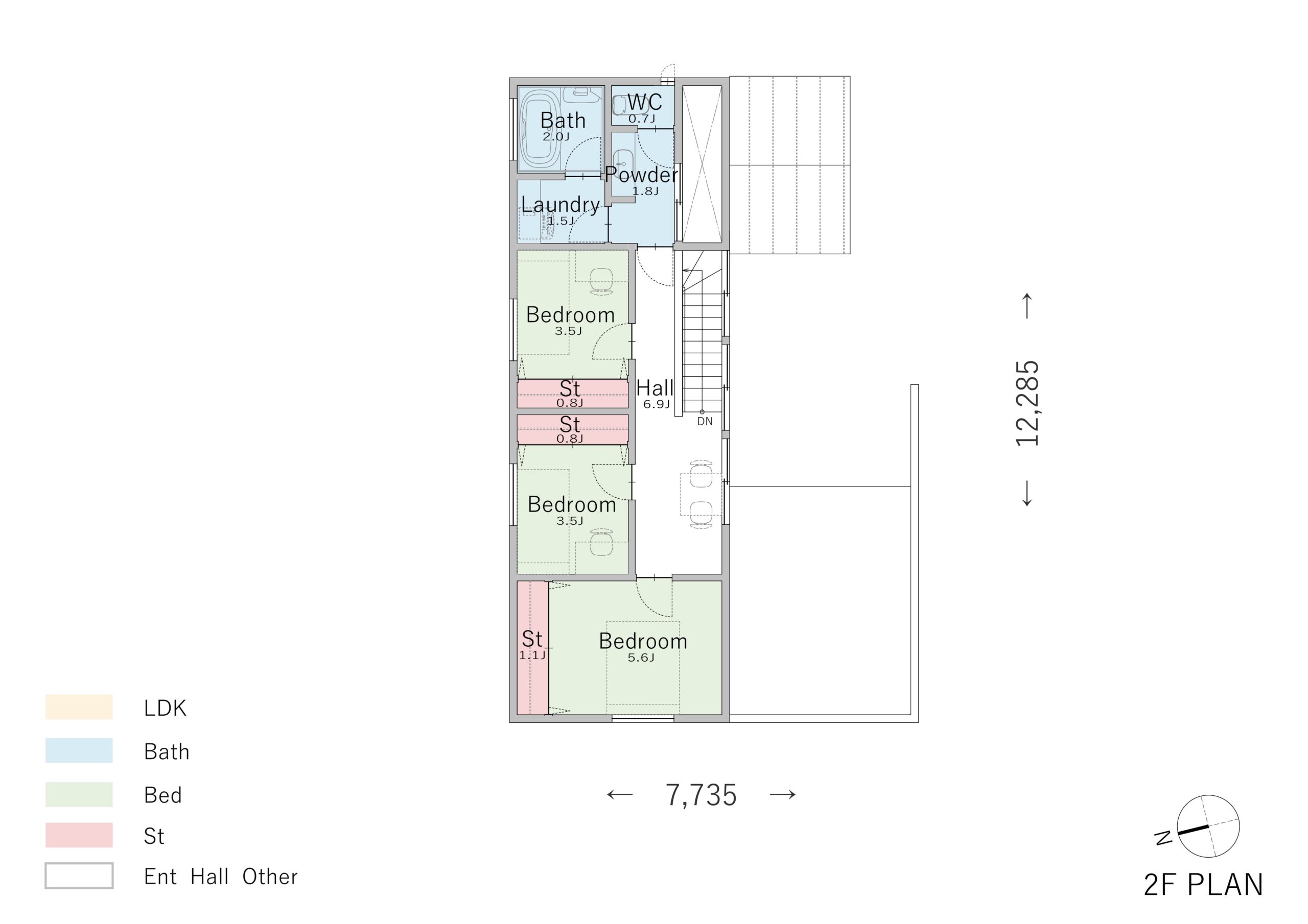 【17坪】リビング階段で開放的なLDKを実現した二階建て2