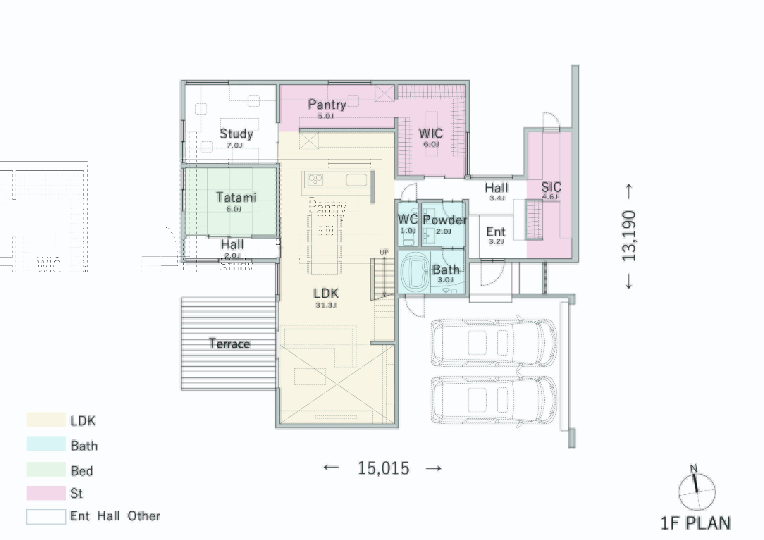 家族の衣類を収納できるファミリークローク