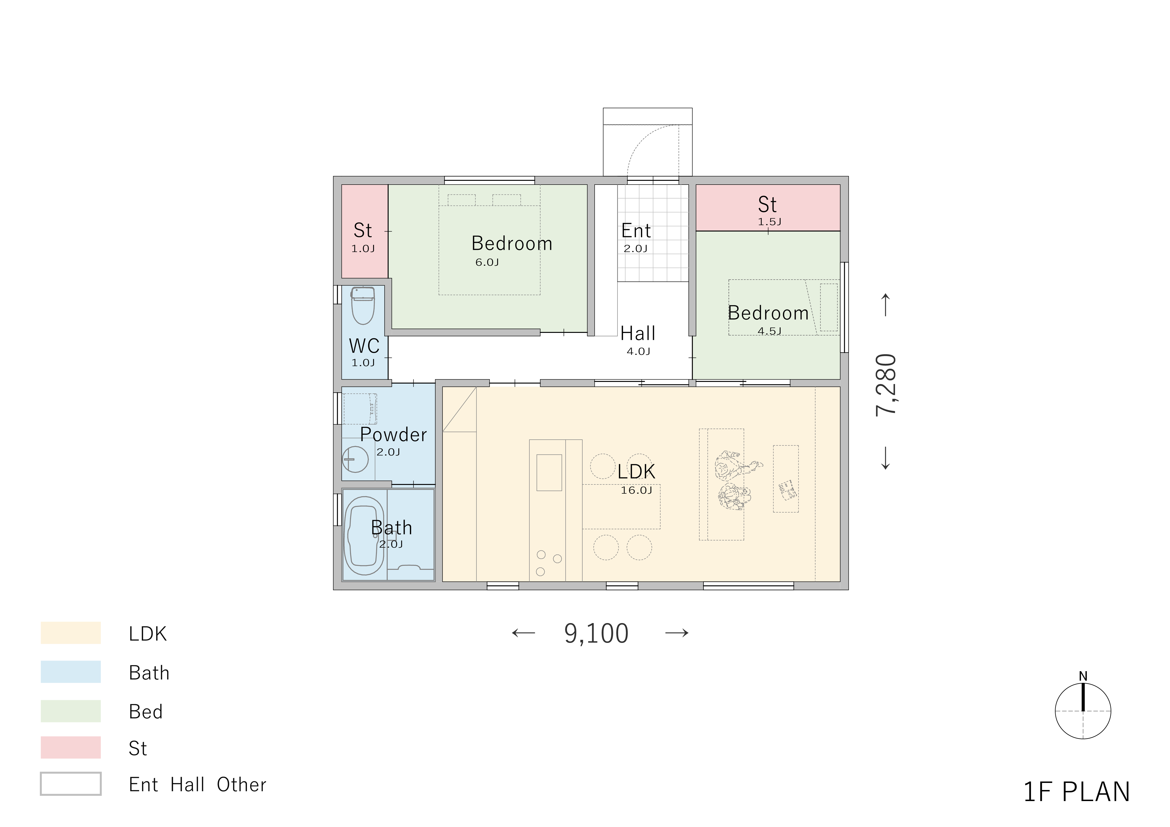 家族とのコミュニケーションがとりやすい平屋の狭小住宅