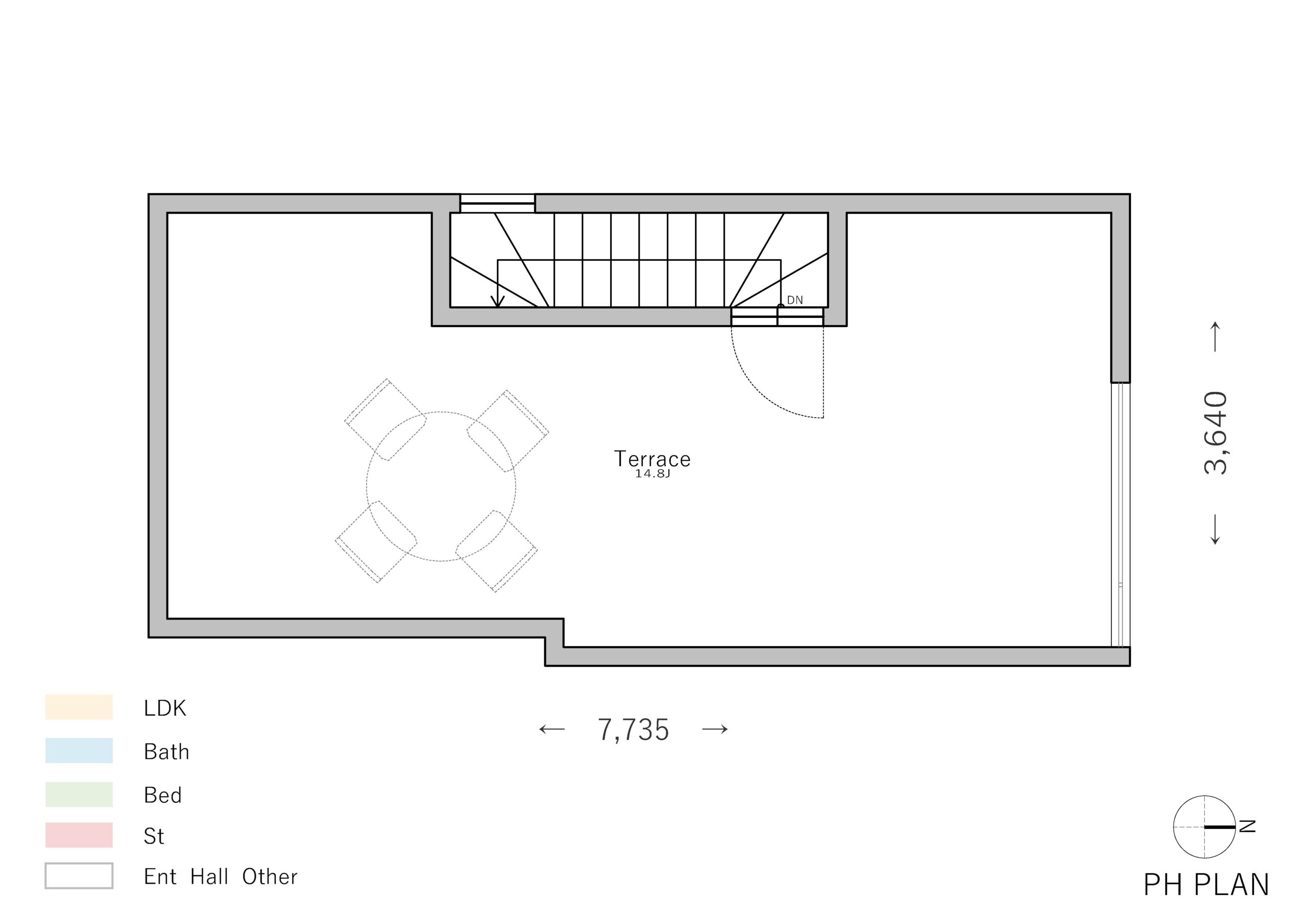 間取り③大きな屋上テラスのある三階建て住宅4