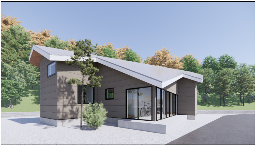 間取り③傾斜のあるスタイリッシュな平屋風二階建て