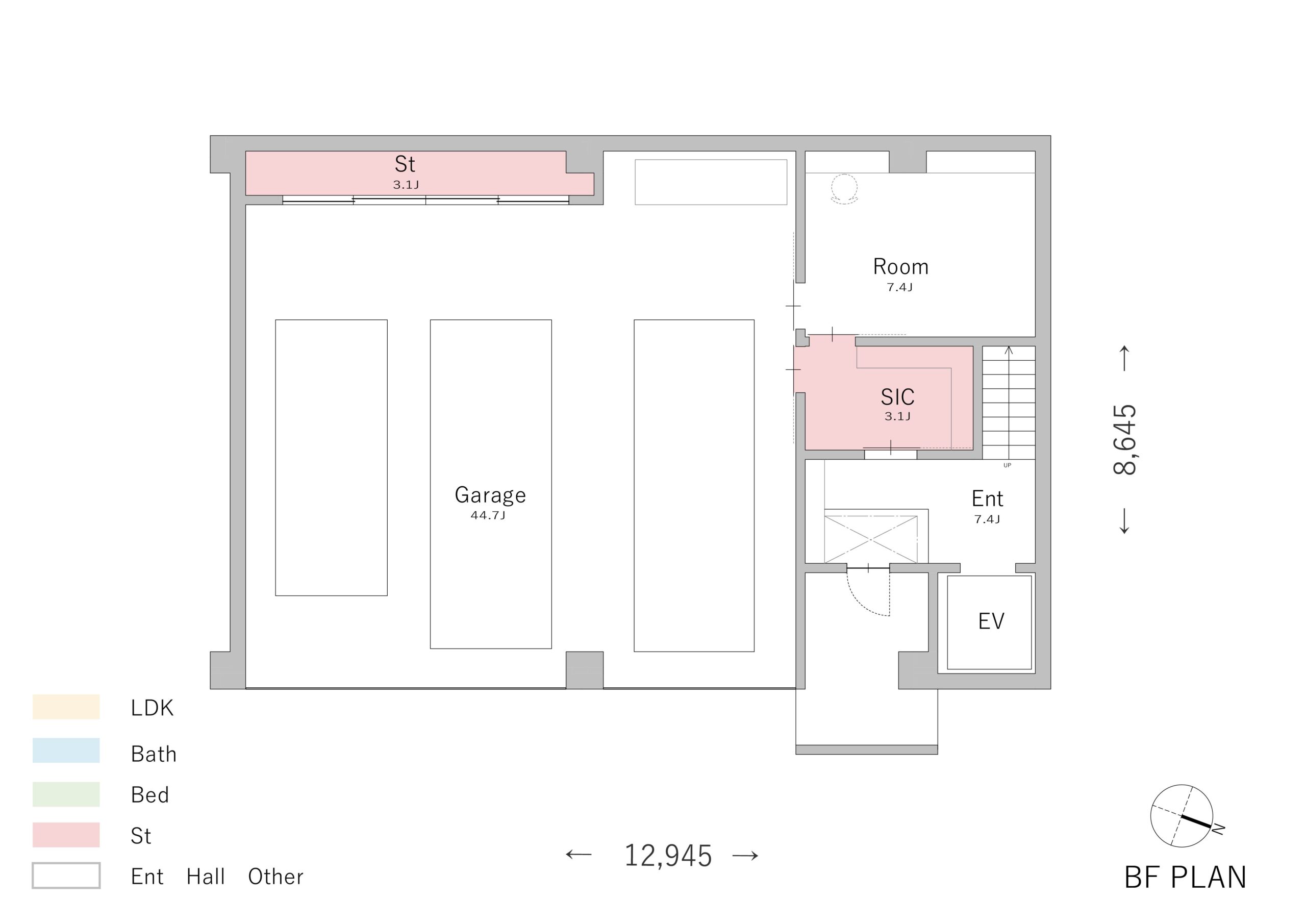 ビルトインガレージ40坪_間取り2_BF_4796