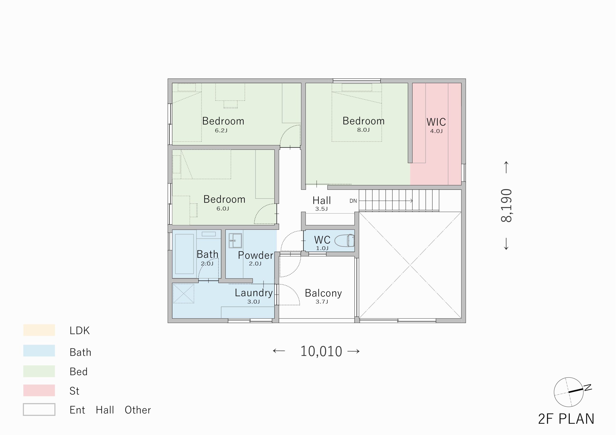 上階にプライベート空間をまとめた、ゆとりあるガレージハウス2