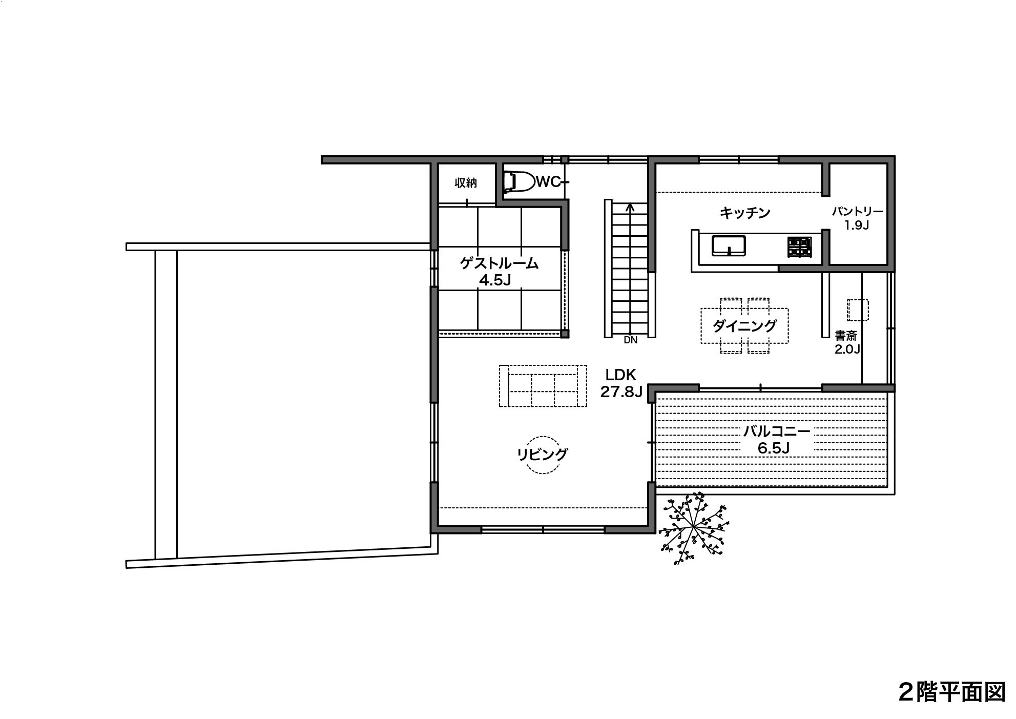 【20坪】家族や友人が自然と集まる2階建てガレージハウス2