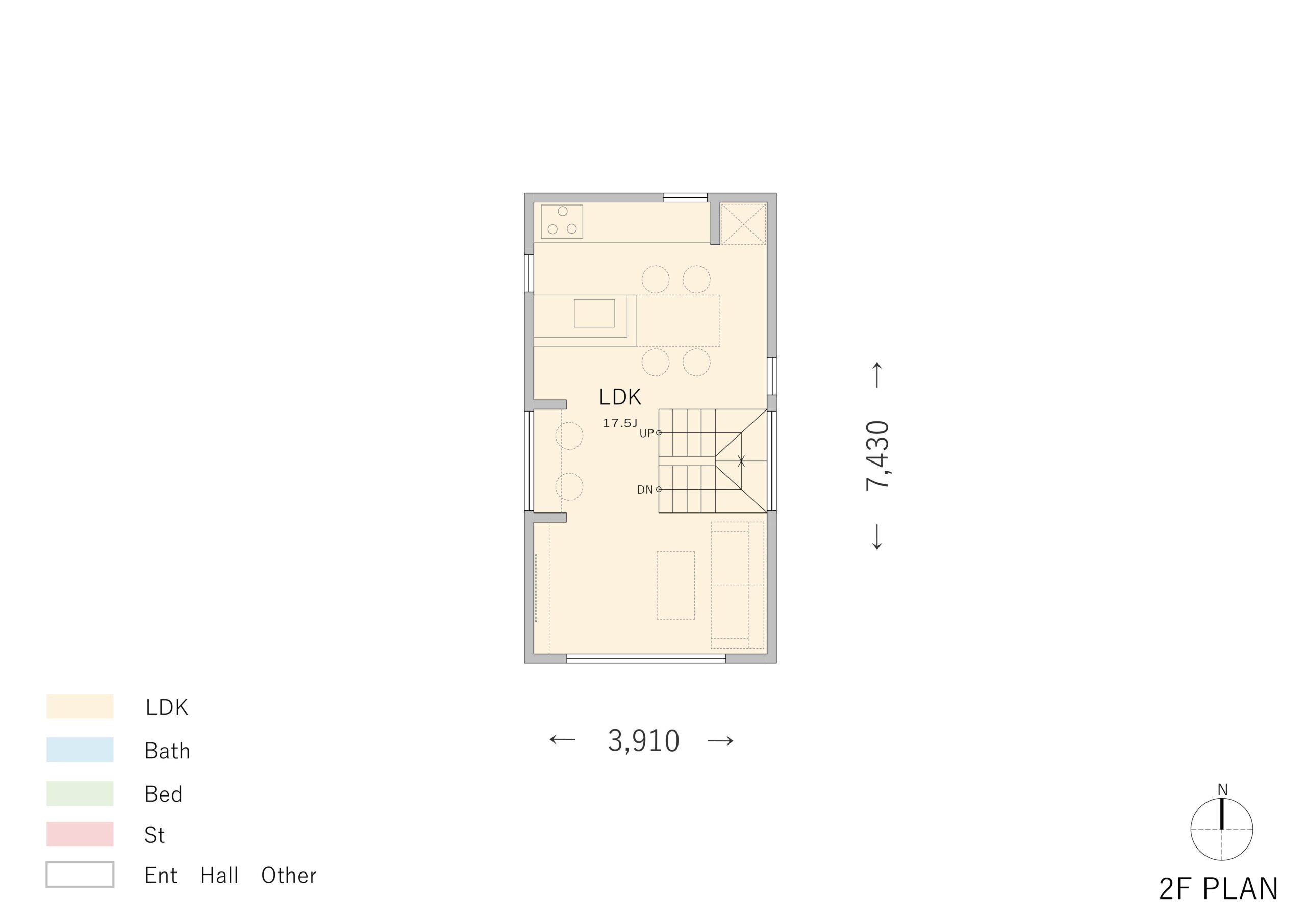 LDKを中心とした3階建ての間取り2