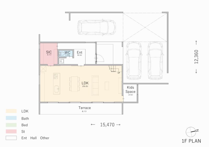 【4LDK】愛車と暮らす、ガレージ一体型の広々リビングがある住まい
