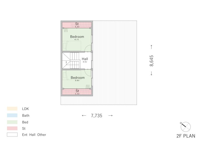 限られたスペースを上手に活用した狭小住宅の間取り2