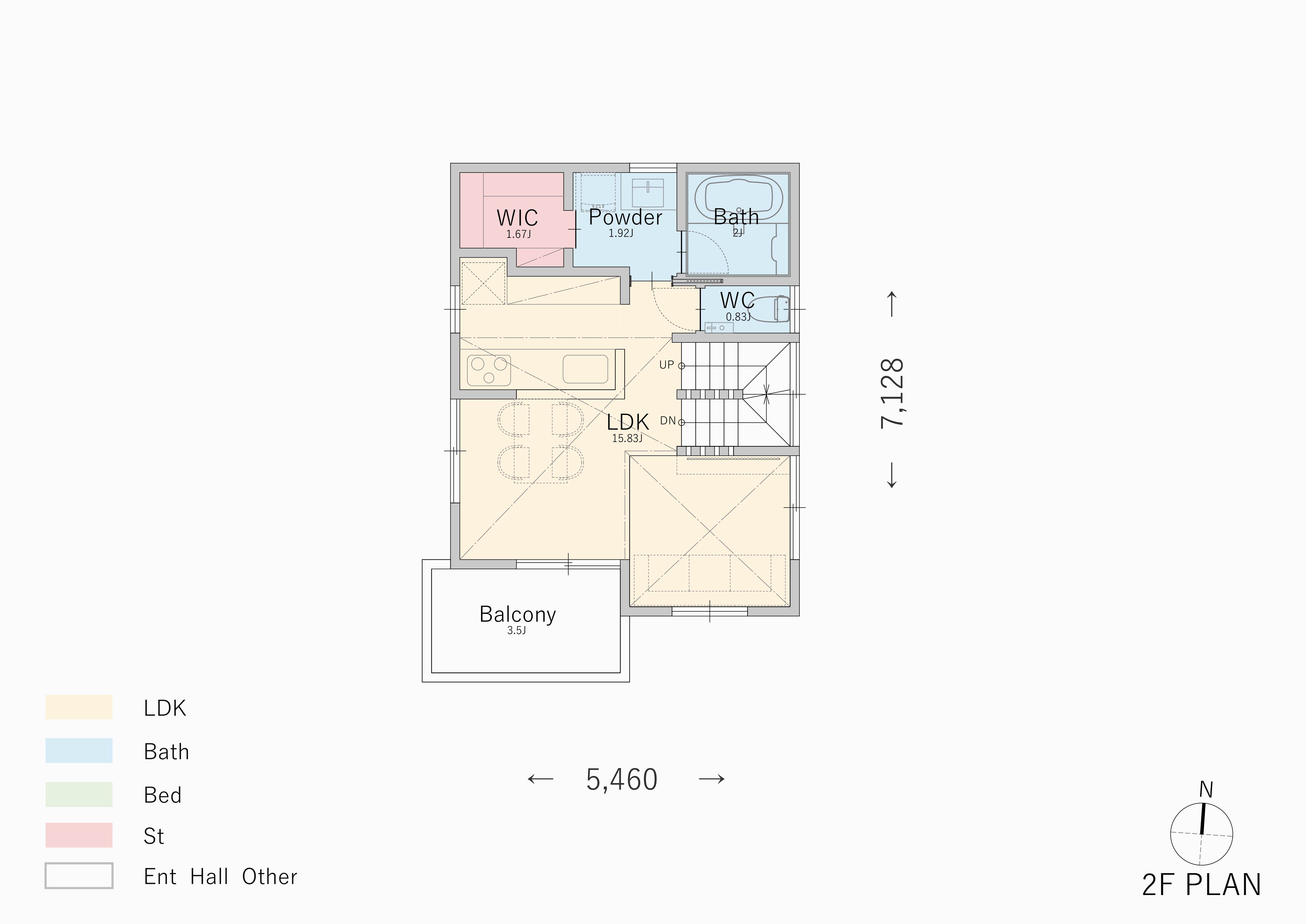 大きな吹き抜けが特徴的な2階建て狭小住宅2