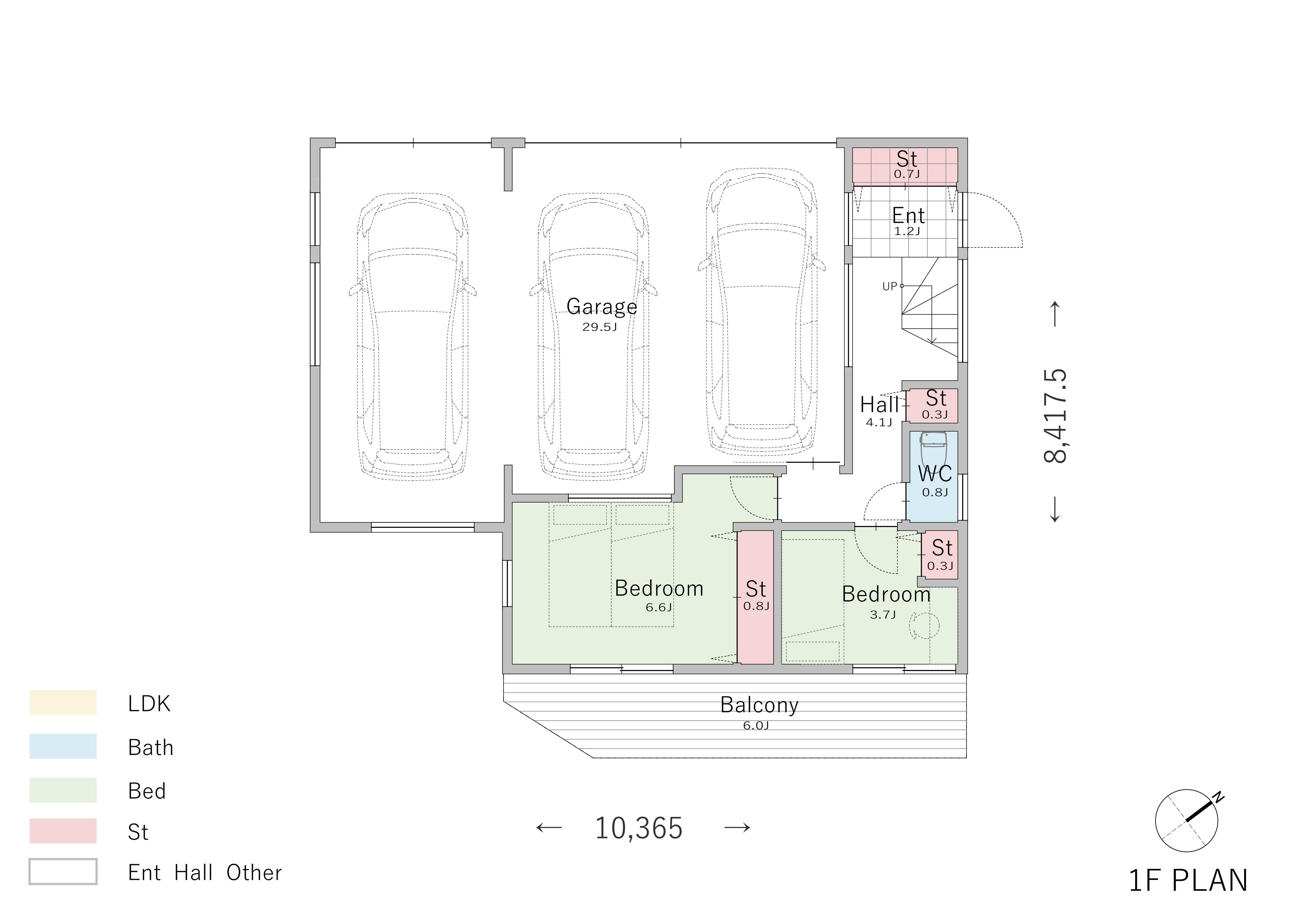 間取り⑦家事動線の良いビルトインガレージの家
