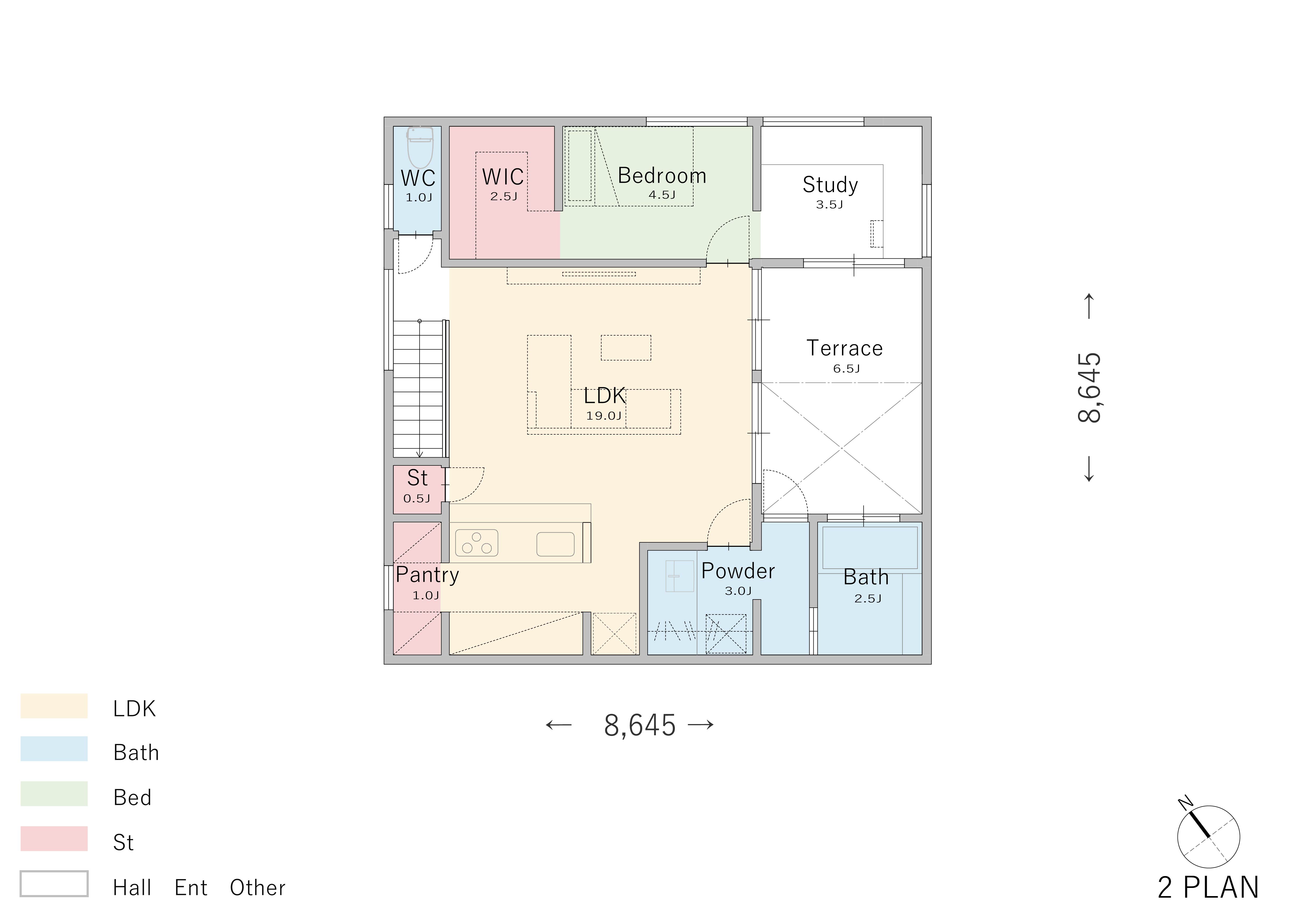 間取り⑨ゴルフを楽しめるビルトインガレージの家2