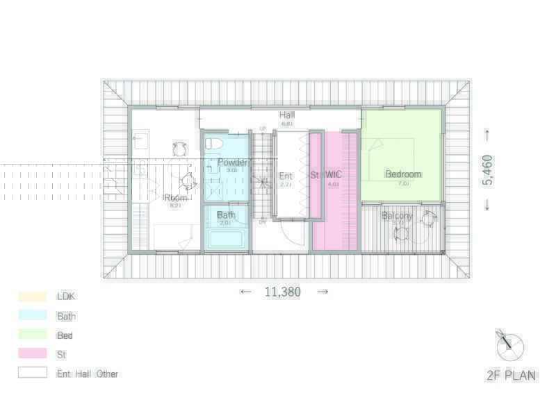 間取り④ベランダを一周できる別荘地のガレージハウス２
