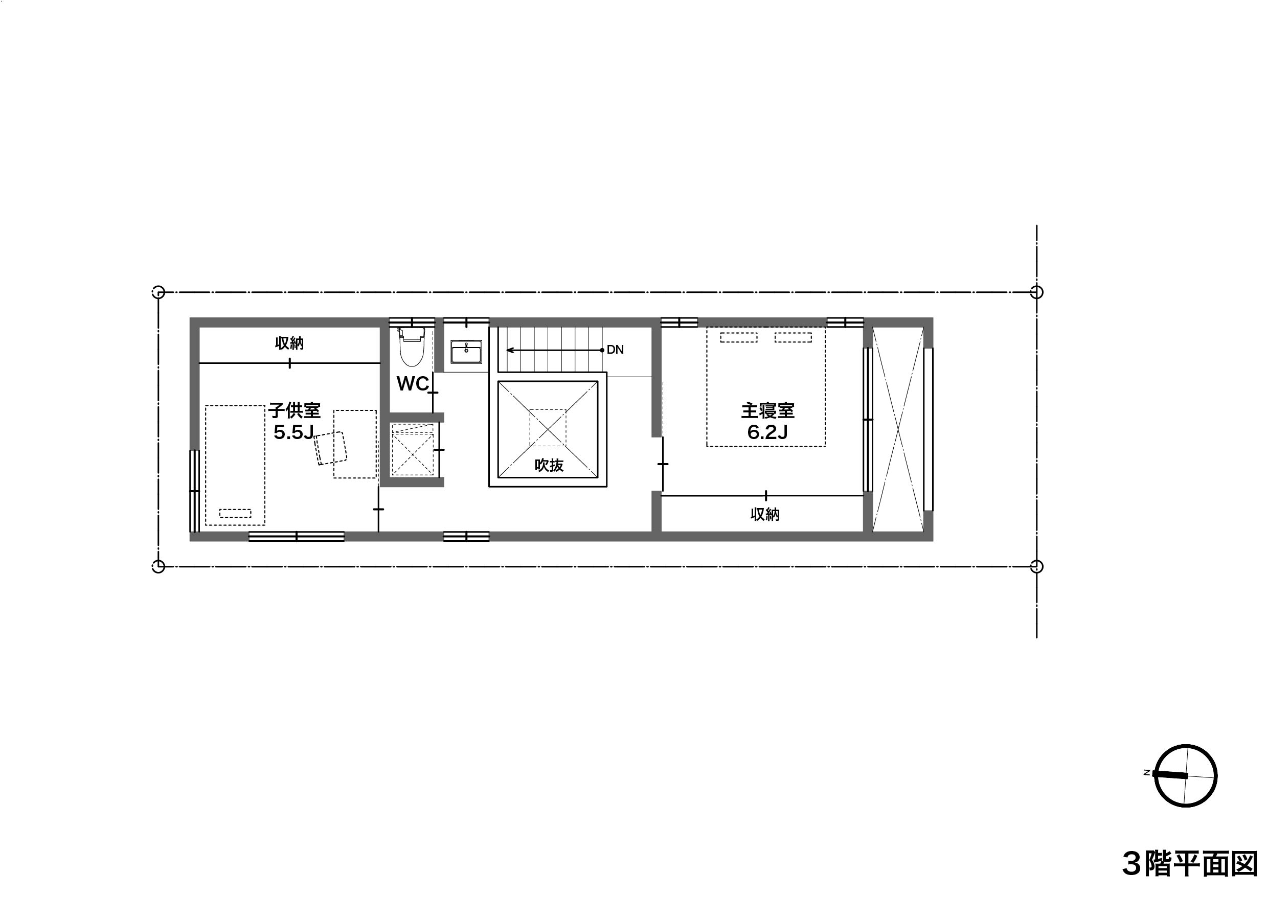 【20坪】生活動線がコンパクトにまとまっている3階建てガレージハウス3