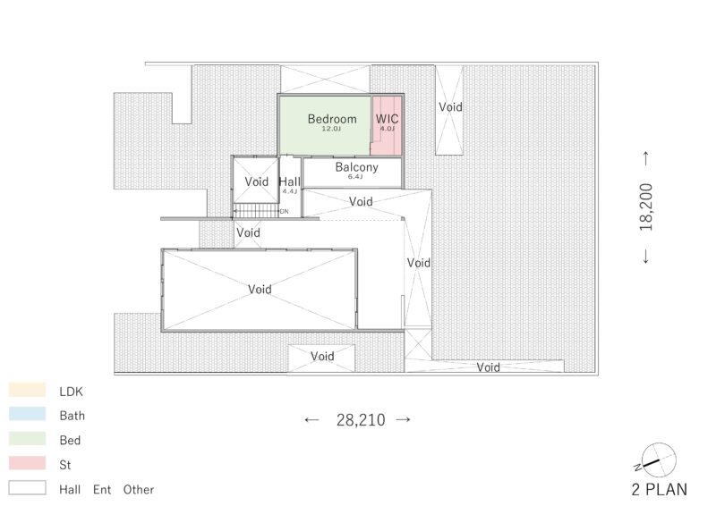 間取り⑤家の中で植栽を楽しめる別荘地のガレージハウス2