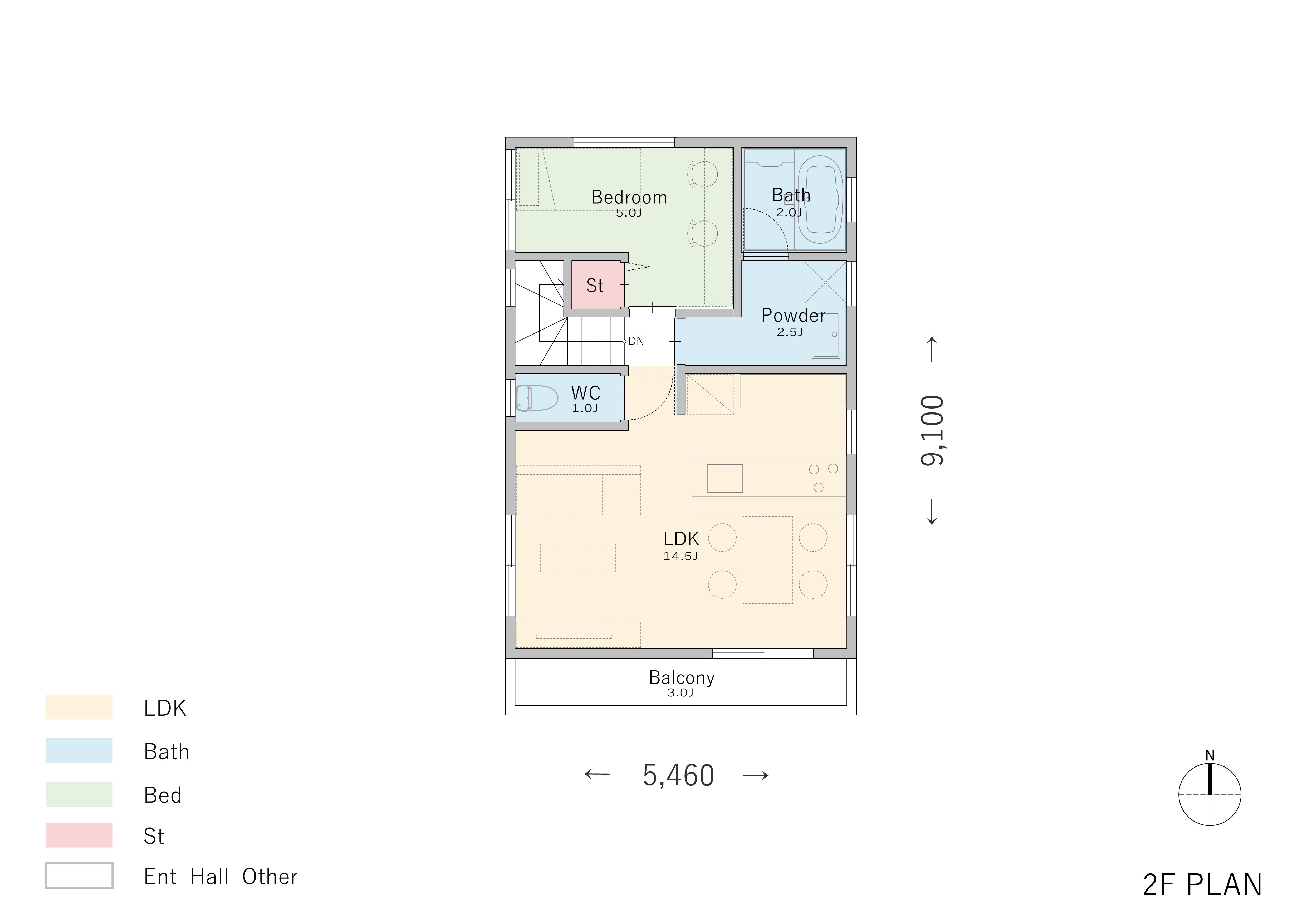 ビルトインガレージのある2階リビングの家2