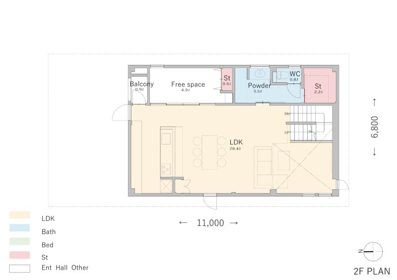間取り⑥家事効率の良い三階建てガレージハウス２