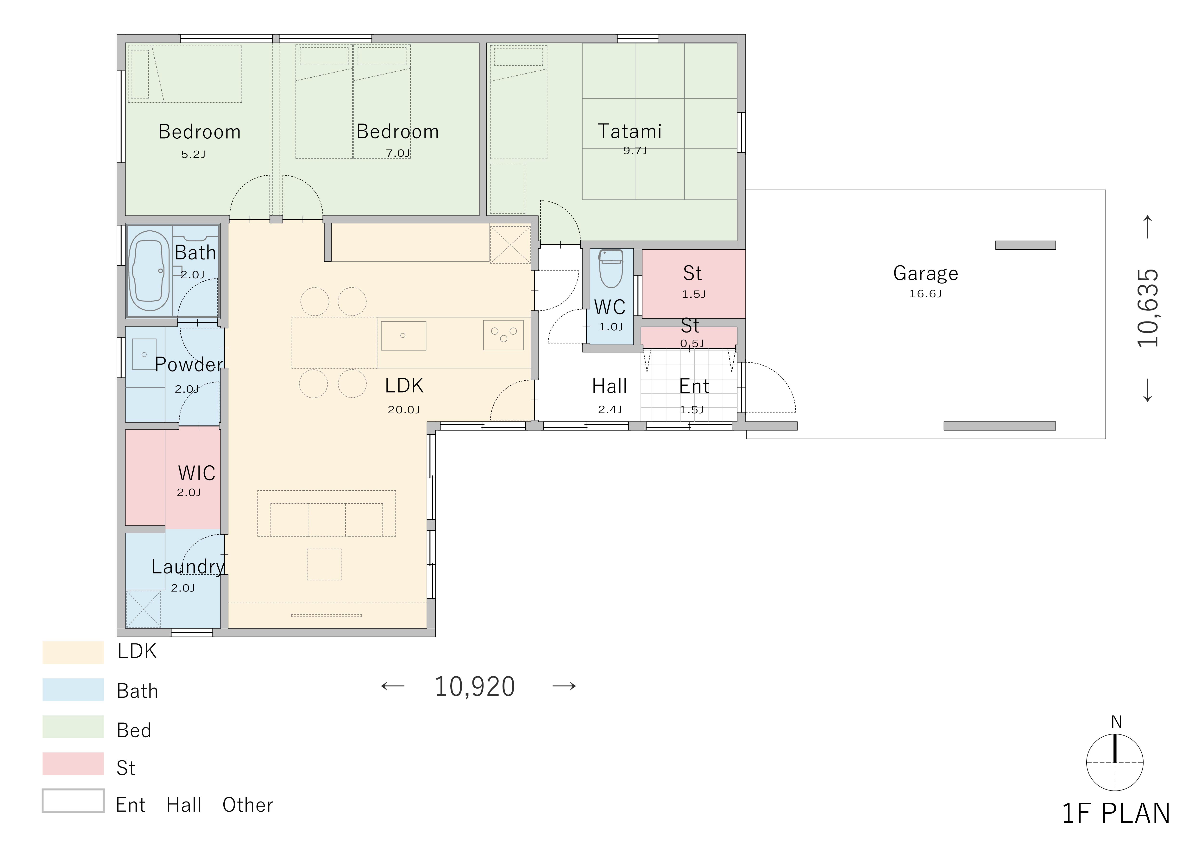 空間にメリハリがうまれるL字型LDKの間取り