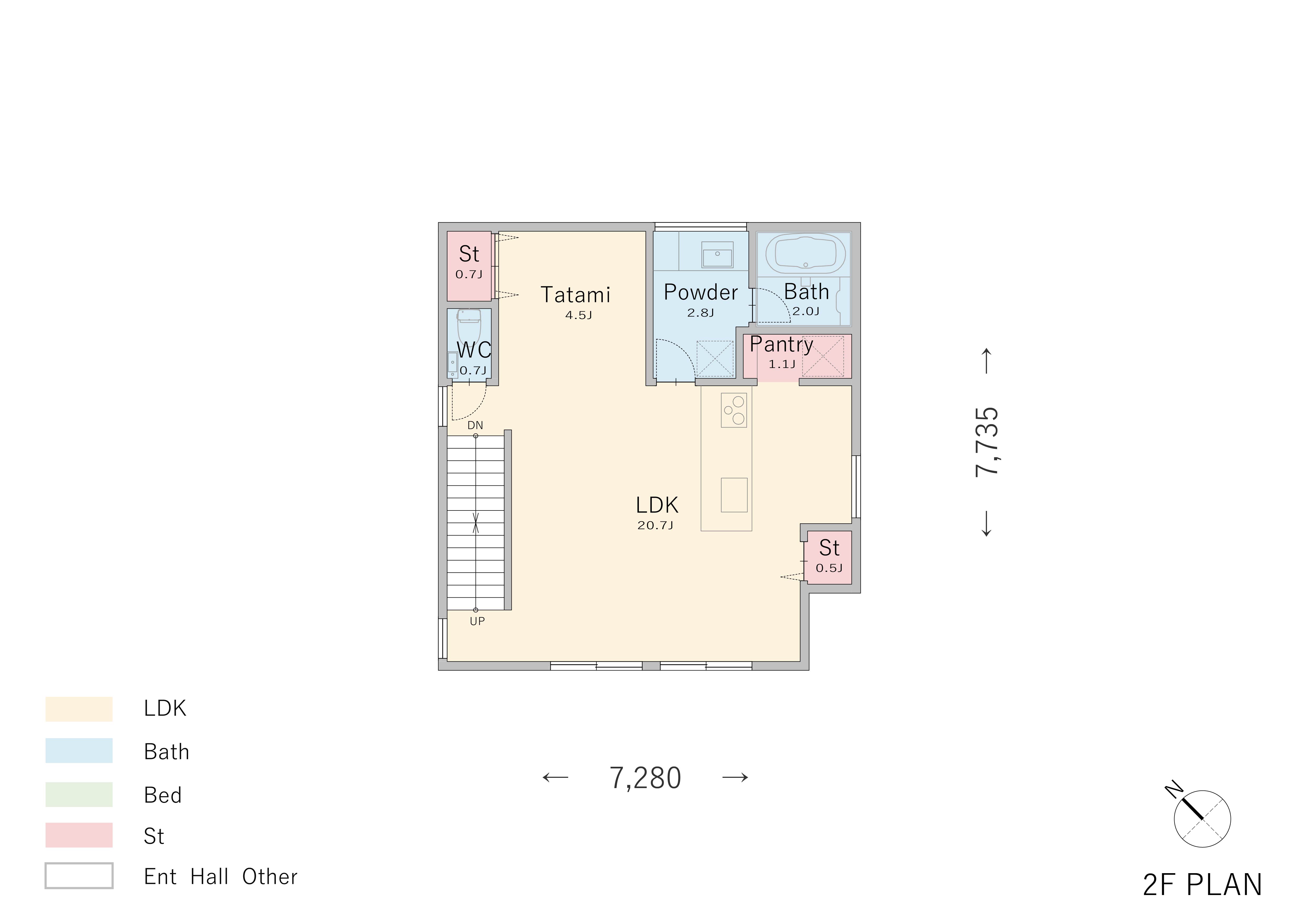 2階に広いリビングを実現した3階建ての家2