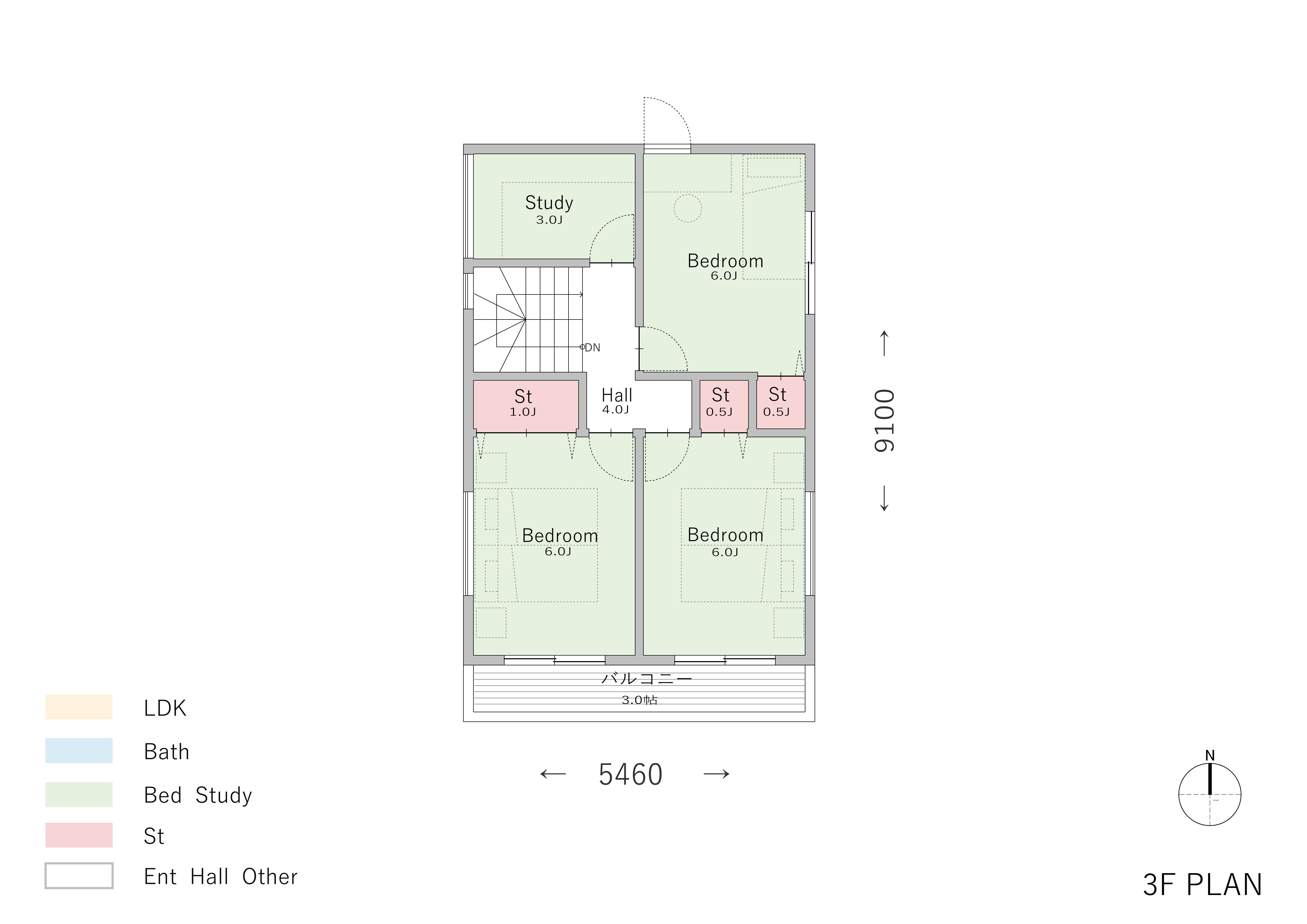 収納に困らない3階建て狭小住宅3
