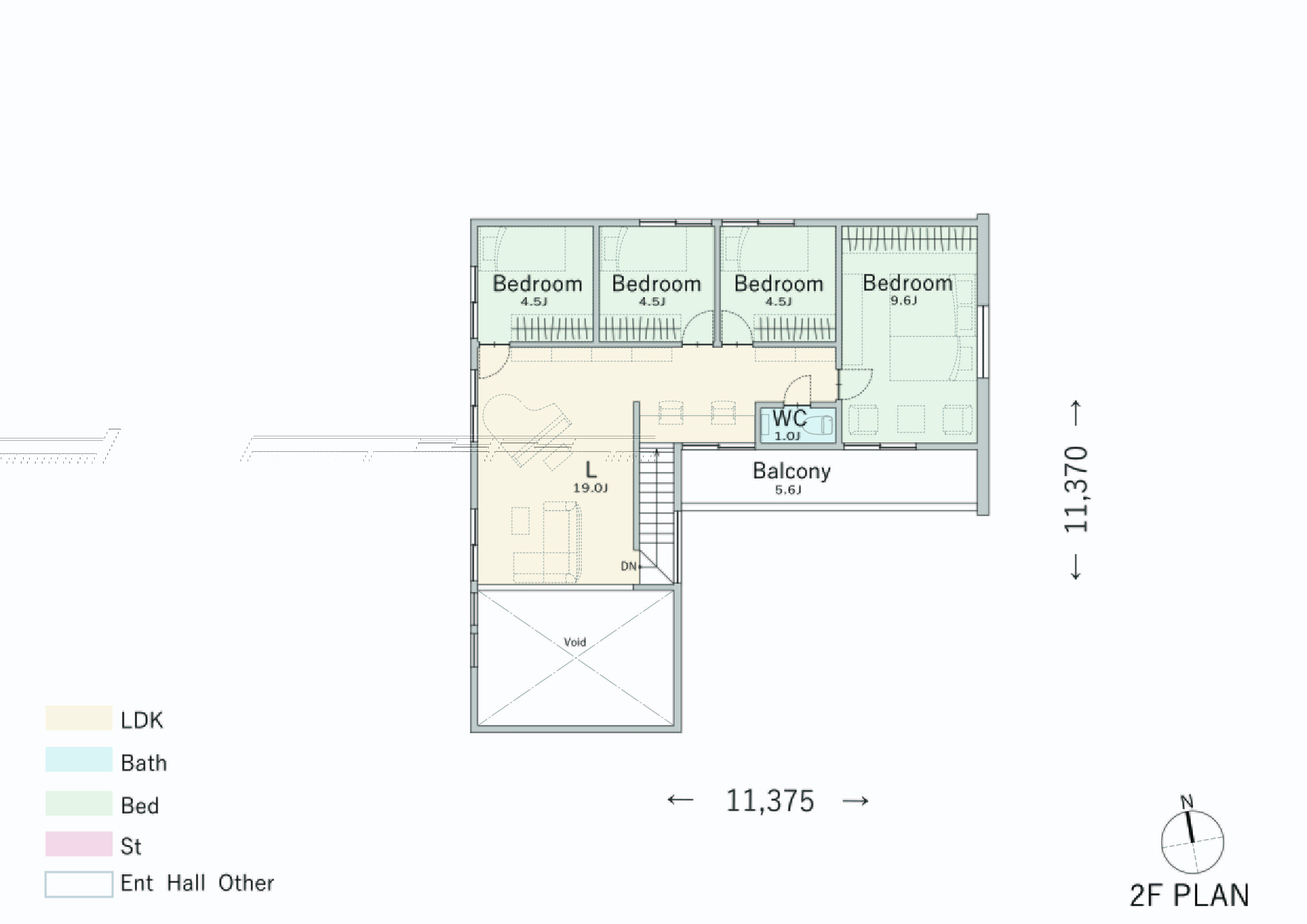 間取り⑥約31帖の広々LDKのあるビルトインガレージの家2