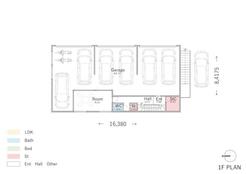 間取り②友人を多く呼べる別荘地のガレージハウス