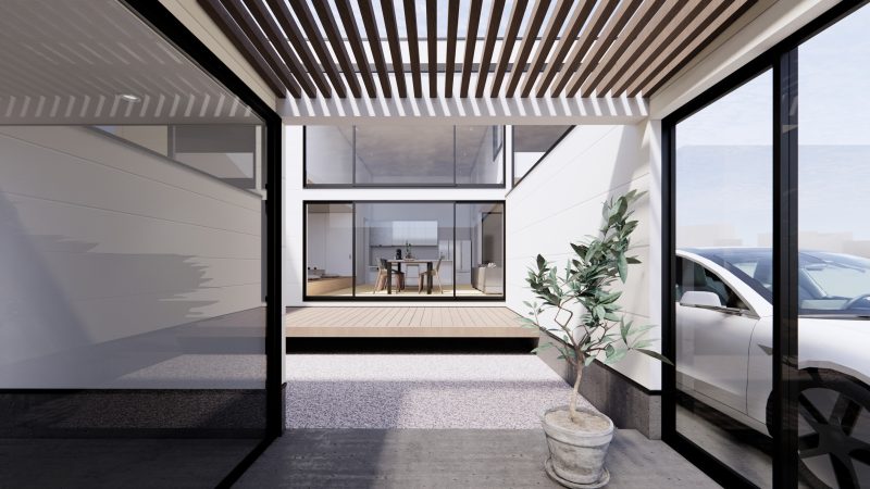 【平屋】家事動線の良い中庭のある家2