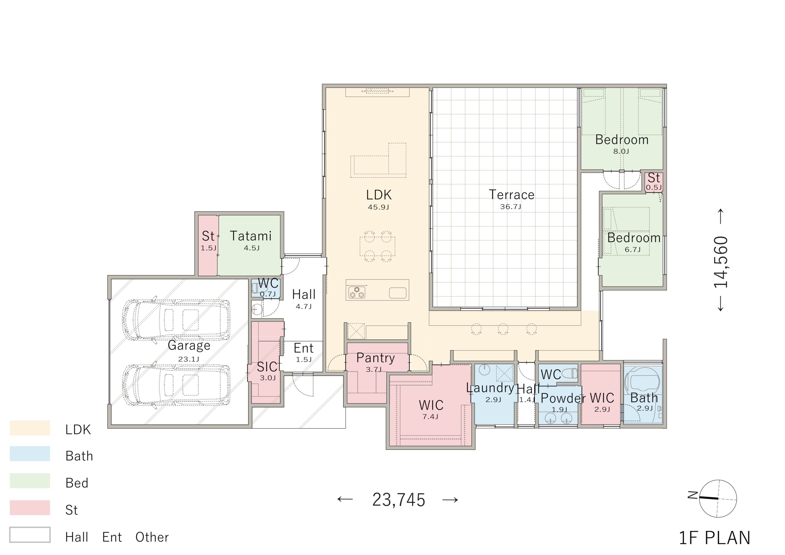 平屋の3LDK間取り_1