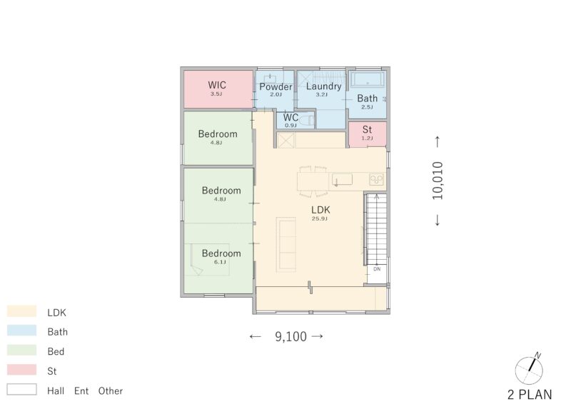 【28坪】スキップフロアで空間を有効活用した二階建て2
