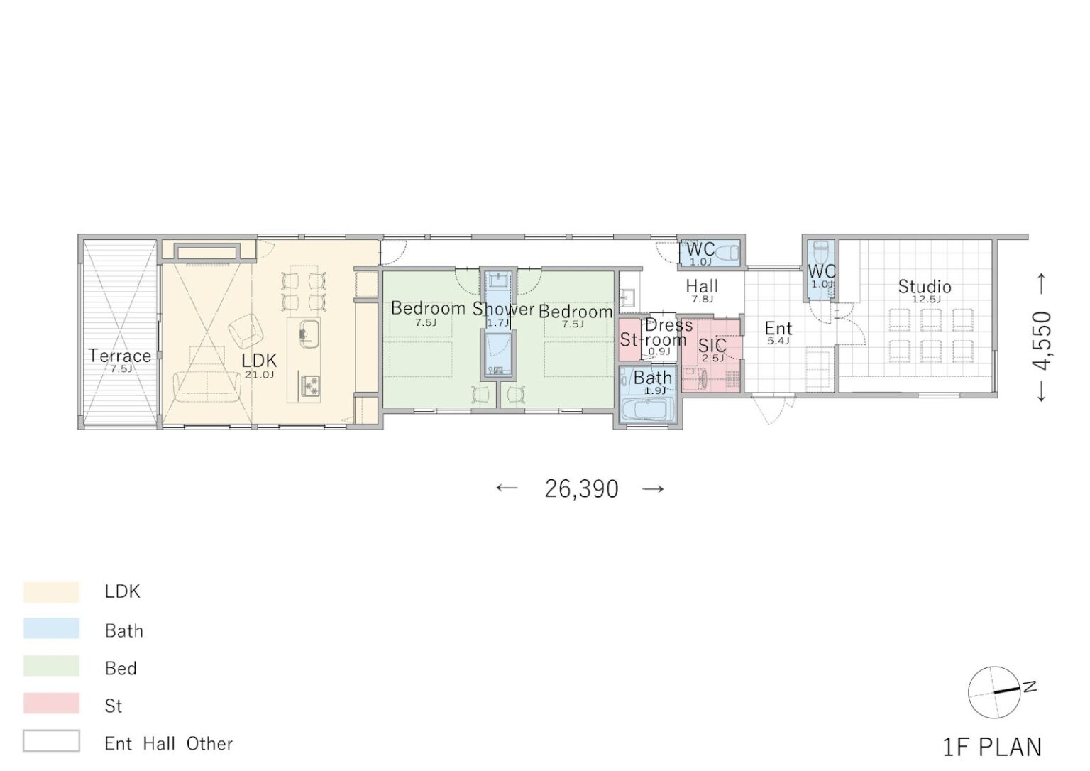 2LDKの平屋間取りと建築実例|必要な広さや間取り決めのポイントを紹介 | 注文住宅なら建築設計事務所フリーダムアーキテクツ