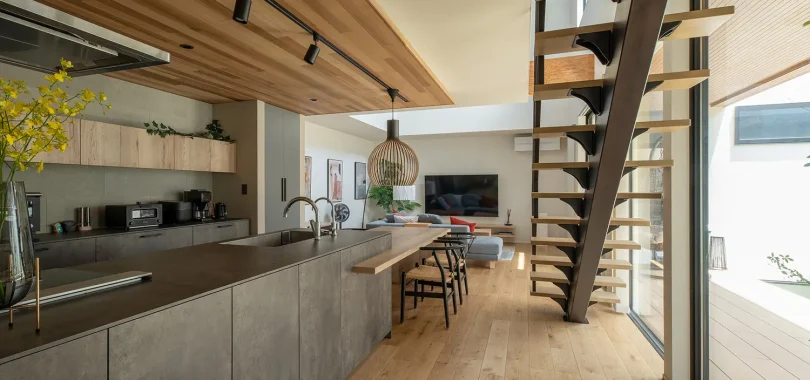 リビング階段のある注文住宅のLDK